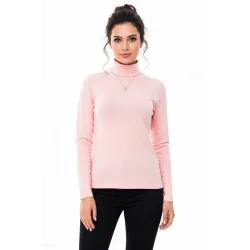 Рожевий утеплений повсякденний трикотажний гольф на флісі