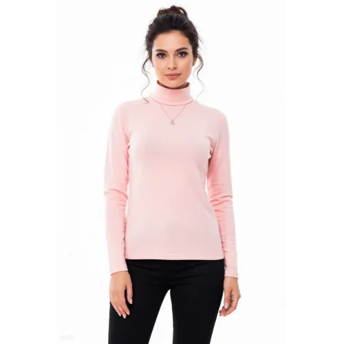 Рожевий утеплений повсякденний трикотажний гольф на флісі