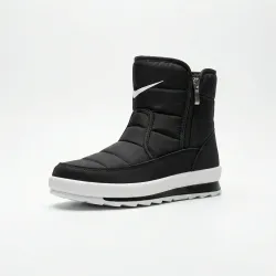 Жіночі зимові дутики спортивні (чорні на білій підошві) блискавка р. 37-41