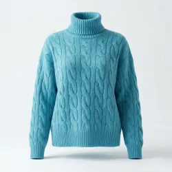 Светр жіночий в'язаний з косами та високим горлом (Різні кольори) р. Універсальний