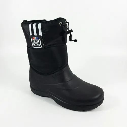 Жіночі зимові сноубутси ЕВА на блискавці з утяжкою (нашивка) чорні р. 37-41