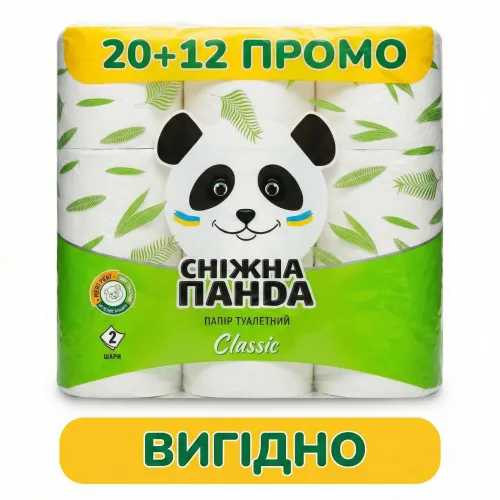 Туалетний папір Сніжна Панда Classic 2 шари (32 шт)