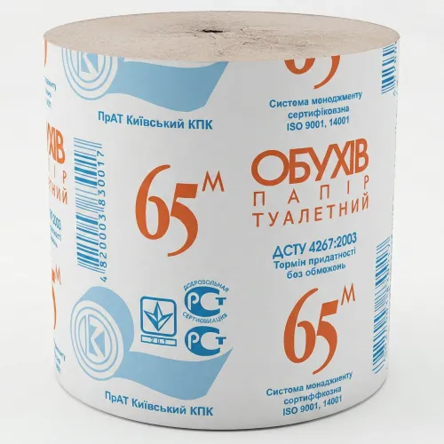 Туалетний папір Обухів 65 м (1 шт)