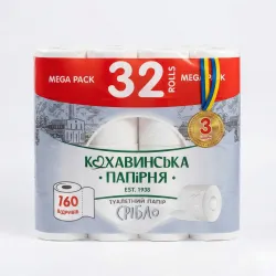 Туалетний папір Кохавинська папірня Срібло 3 шари (32 шт)