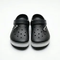 Жіночі крокси (сабо) DAGO чорні на білій підошві (р. 36-41)