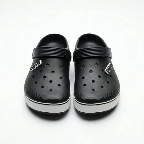 Жіночі крокси (сабо) DAGO чорні на білій підошві (р. 36-41)