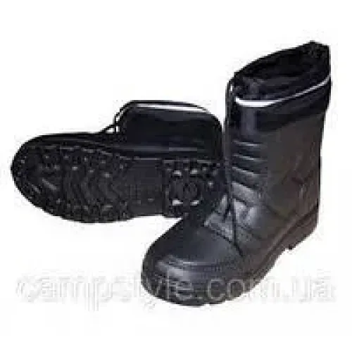 Чоловічі зимові чоботи сноубутси ЕВА Аляска чорні KROK світловідбивач