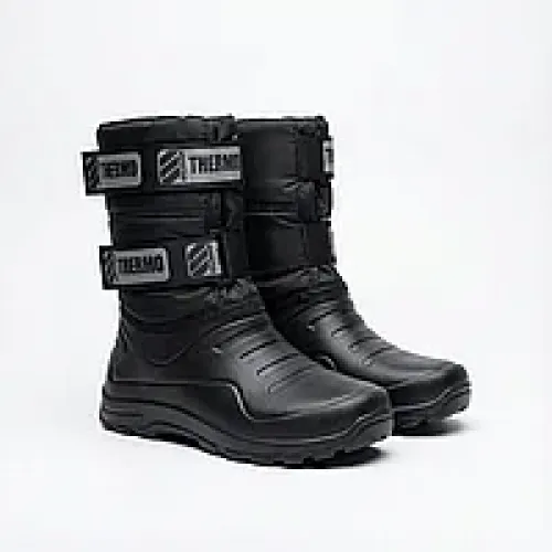 Чоловічі зимові сноубутси Olimp Thermo (піна ЕВА) на 2 липучках чорні р. 41-46