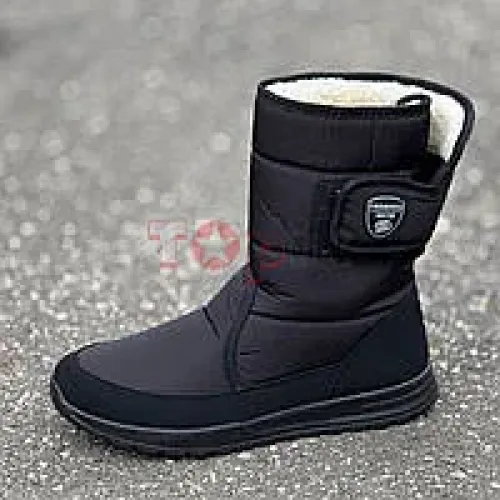 Чоловічі зимові чоботи дутики сноубутси ЕВА на липучці чорні термо