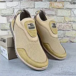 Чоловічі літні кросівки-мокасини в сітку Dago Style пісочні (р. 41-45)