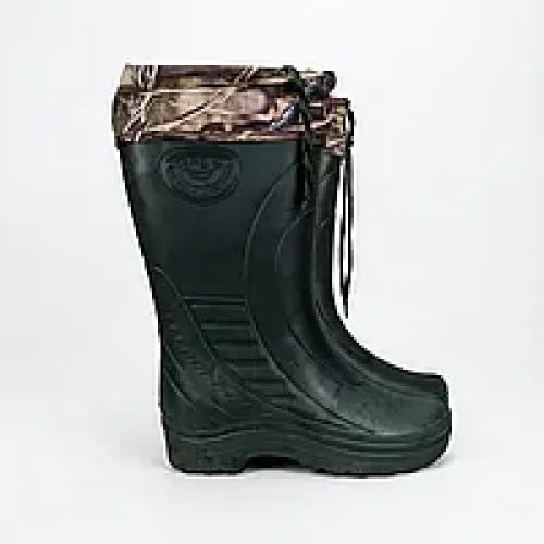 Чоловічі зимові чоботи ЕВА KROK зелені з утеплювачем та камуфляжним манжетом