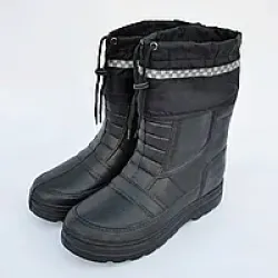 Чоловічі зимові чоботи сноубутси ЕВА термо чорні зі світловідбивачем