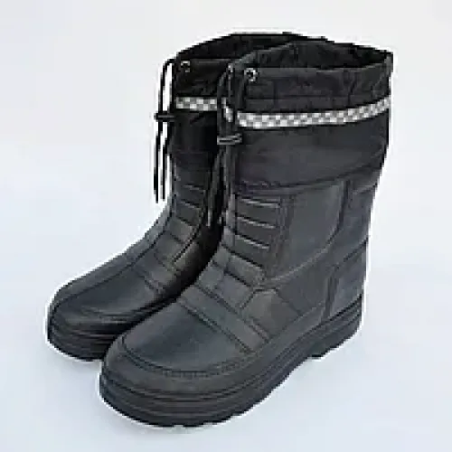 Чоловічі зимові чоботи сноубутси ЕВА термо чорні зі світловідбивачем