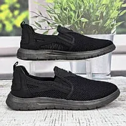 Чоловічі мокасини капці сітка Dago Style чорні літні