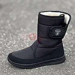 Чоловічі зимові чоботи дутики ЕВА Olimp термо чорні на липучках