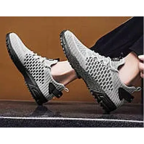 Чоловічі мокасини сітка SV сірі текстильні літні