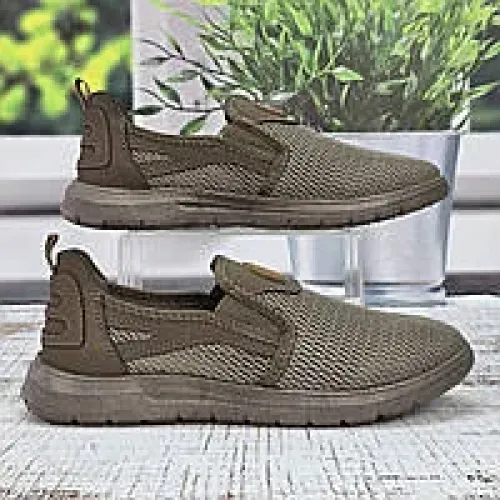 Чоловічі літні сліпони мокасини сітка DAGO STYLE бежеві