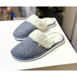 Чоловічі кімнатні тапочки теплі чорні з в'язаною вставкою (р. 41-45)