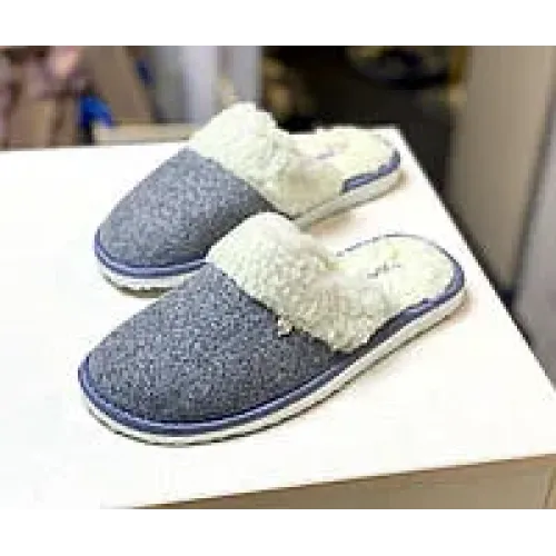 Чоловічі кімнатні тапочки теплі чорні з в'язаною вставкою (р. 41-45)