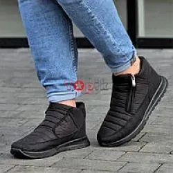 Чоловічі зимові низькі дутики Progress (чорні) на блискавці р. 41-45