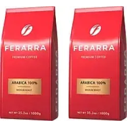 Упаковка кави в зернах Ferarra Caffe 100% Arabica з клапаном 1 кг х 2 шт. (4820198877217)