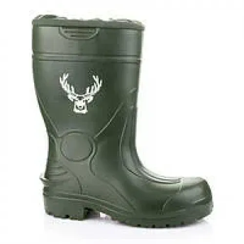 Чоловічі зимові гумові чоботи ЕВА з утеплювачем зелені камуфляж