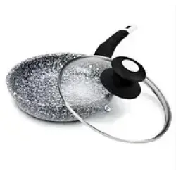 Сковорода UNIQUE UN-5114-22 з кришкою/граніт світлий