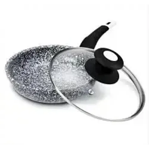 Сковорода UNIQUE UN-5114-22 з кришкою/граніт світлий