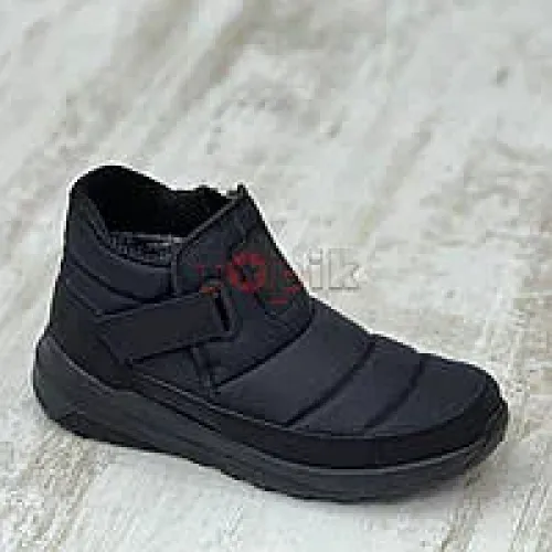 Чоловічі дутики короткі на липучці ЕВА OLIMP чорні бурки