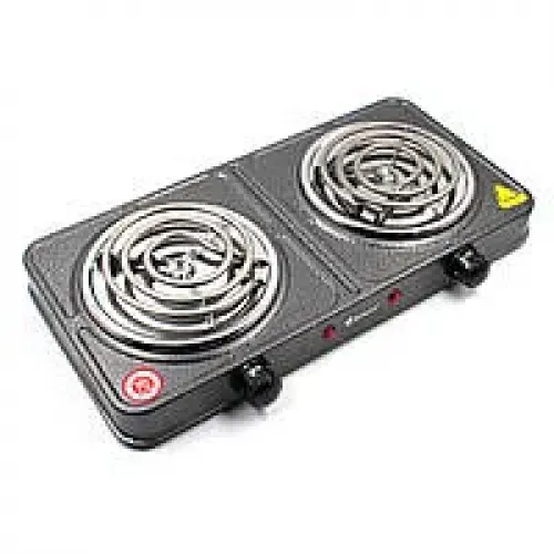 Плита електрична Domotec MS-5802 2кф., 2000Вт. (Сірий)