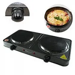 Плита електрична Domotec MS-5822 2кф., 2000Вт. (Сірий)