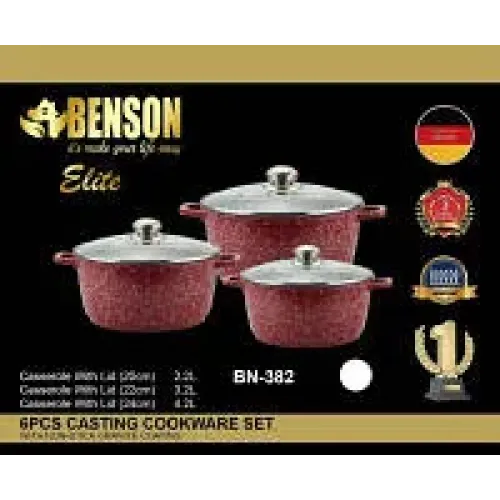 Набір каструль BN-382 з гранітним покриттям 6 пр.