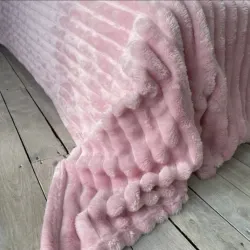 Плед Шарпея Королівська смужка двоспального розміру 180-200 см. колір Рожевий