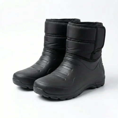 Чоловічі зимові чоботи дутики на липучці OLIMP. Чорні сноубутси ЕВА 41-46