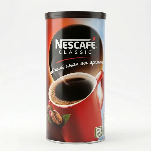 Кава розчинна Nescafe Classic 475 г (залізна банка) | Гранульована, Міцна, Велика упаковка