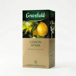 Чай чорний Greenfield Lemon Spark 25 пакетиків | З лимоном, У саше, Тонізуючий