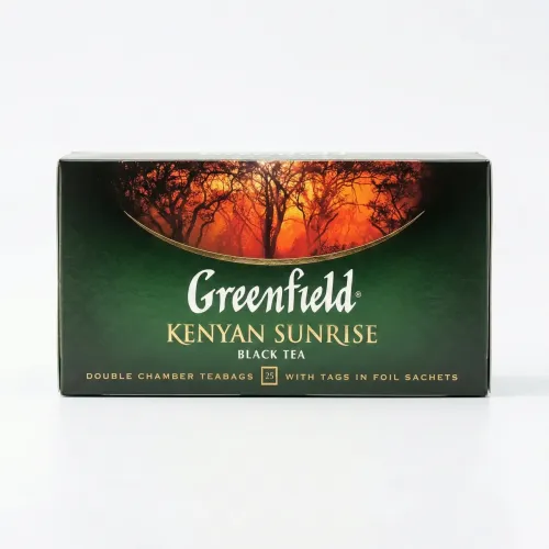 Чай чорний Greenfield Kenyan Sunrise 25 пакетиків | Кенійський, Міцний, У саше, Тонізуючий