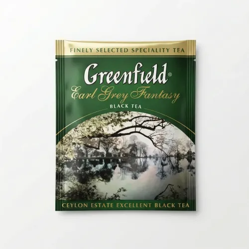 Чай чорний Greenfield Earl Grey Fantasy 100 пакетиків. Цейлонський чай з бергамотом