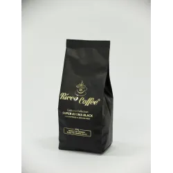Кава у зернах ricco coffee super aroma black 250 гр + ложка в подарунок 60% АРАБІКА 40% РОБУСТА