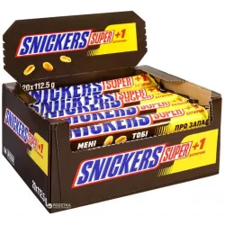 Упаковка батончиків Snickers Super +1 20 шт x 112.5 р