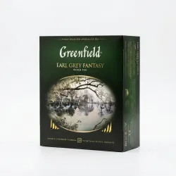 Чай чорний Greenfield Earl Grey Fantasy 100 пакетиків | З бергамотом, У саше, Велике паковання