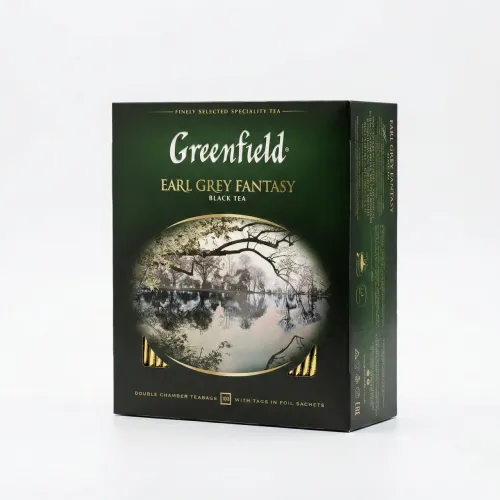 Чай чорний Greenfield Earl Grey Fantasy 100 пакетиків | З бергамотом, У саше, Велике паковання