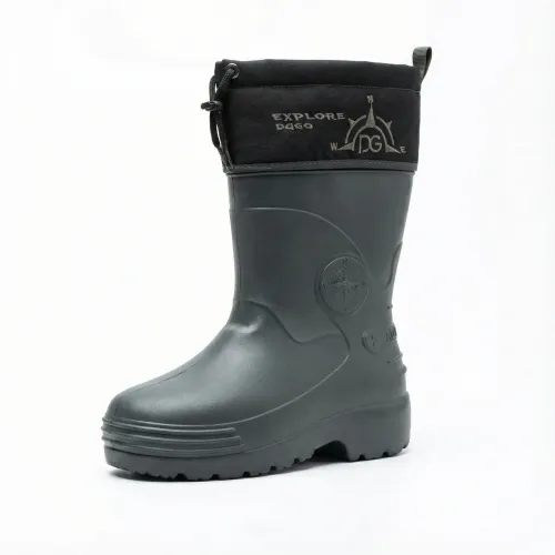 Чоловічі зимові чоботи ЕВА з манжетом Explore. Теплі гумові чоботи для рибалки темно-сірі. Розміри 41-45