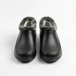 Калоші чоловічі зимові чорні гладкі на хутрі, Утеплені низькі черевики 