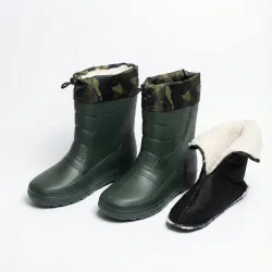 Чоботи короткі чоловічі зимові піна ЕВА. Напівчоботи утеплені з камуфляжним манжетом. Розміри 41-45