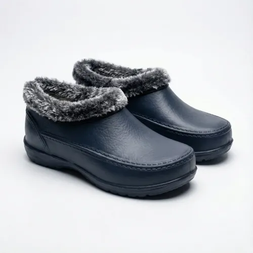 Калоші чоловічі зимові пінкові сині на хутрі, Утеплені низькі черевики для дому та вулиці (розміри 40-45)