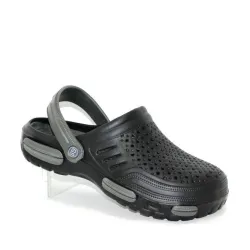 Силіконові чоловічі капці з закритим носком чорного кольору, пляжні чоловічі крокси з перфорацією