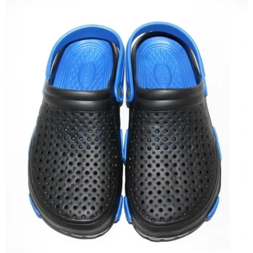 Силиконовые мужские шлепанцы с перфорацией черного цвета, мужские пляжные шлепанцы с ремешком Силиконовые мужс