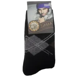 Чоловічі шкарпетки ангора з махрою Корона 1520 41-47 чорні