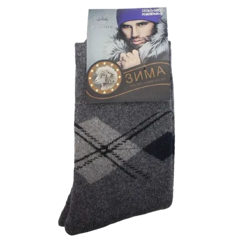 Чоловічі шкарпетки ангора з махрою Корона 1520 41-47 темно-сірі